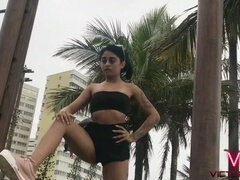 素人, ビーチ, ブラジル, 彼女, 小柄, オマンコ, ストッキング, オッパイの