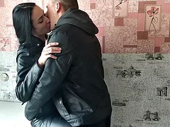 Stepbrother and stepsister kiss before fucking hard