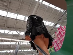 Supermarket Upskirt: Mexican Teen Flashes No Panties in HD Public Video