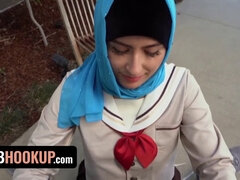 Angeline Red goes wild with her stepdad in hijab and cowgirl POV