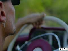 69, 도기스타일, 핸드잡, 키스, 대단히, 자연의 가슴, 야외의, 타는