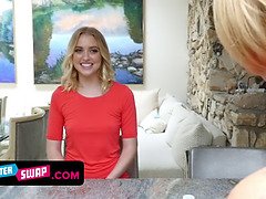 Mooi, Grote mammen, Blond, Rondborstig, Oudere vrouw, Likken, Moeder, Schreeuwen