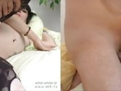 Tiny amateur french brunette hard analyzed by a big fuck tool