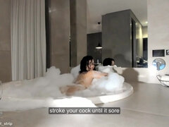 Brazilian Latina with Big tits masturbating in jacuzzi bathtub solo