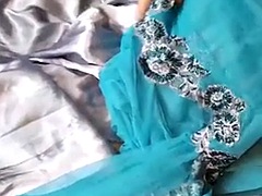 Asian shemale with long dress and cum