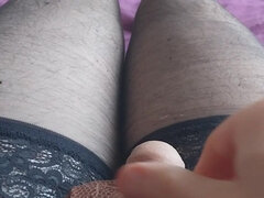 Leie, Spermaladung, Masturbation, Strumpfhose, Solo