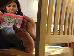 Candid Indian feet at Library