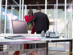 Blonde, Sucer une bite, Lunettes, Bureau, Secrétaire