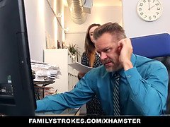 Stepdaughter Bambi Brooks goes from stepdad to full-time slut with her small tits and dirty tricks