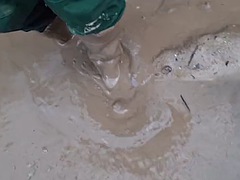 I found a creamy mud hole for my rubber boots