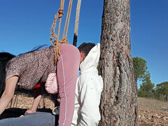 Farting in His Face While I Crush It Between My Ass and the Tree