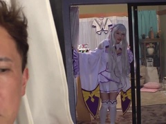 https://bit.ly/33KRzDj When I was sneaking a peek at the beautiful Emilia of Re:Zero cosplayer in the opposite room, She started taking erotic picture