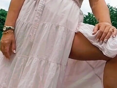 Leie, Paar, Flashen, Reif, Im freien, Russisch, Abendanzug