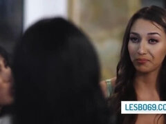 69:an, Amerikansk, Par, Lesbisk, Slick, Fitta, Trekant