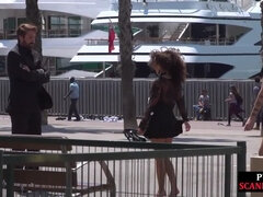 Shameless 19 year old whipped outdoors in a public place by a bdsm woman