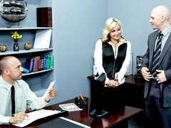 Stor kukk, Store pupper, Blond, Kukk suging, Bakfra, Milf, Kontor, Kort hår