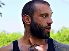 Men - Tattooed muscle man Markus Kage fucks Benjamin Blues ass hard in the backyard