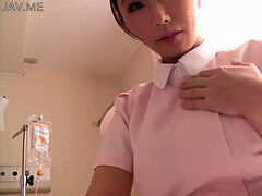 chinese chesty Nurse shows Her Huge Boobs to Patient
