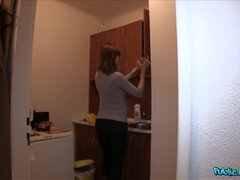 Amador amadora, Boquete, Cozinha, Ao ar livre cartaz de rua outdoor, Pontos de vista, Grávida, Público, Tetas