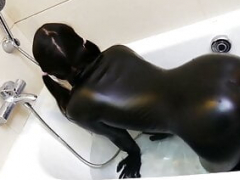 Asiático, Sadomasoquismo, Culo grande, Guantes, Látex, Cuero, Masaje, Latex