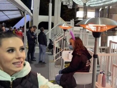 Tinder lesbian girls get off inside Budapest Sky Eye Wheel.Public SEX