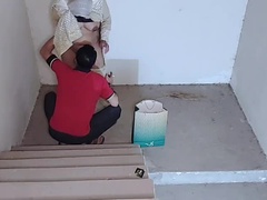 Desi Bhabhi Fucked Hard on Stairs - Late Night Stepmom Anal & Doggy Style