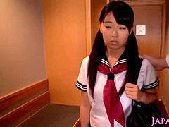 chinese college girl Airi Sato drilled by older male