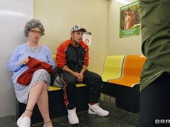 BRAZZERS Granny at Waiting Room Spectates Public XXX