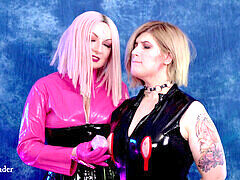 Gag play lesbian hot bang-out vid FemDom Mistress Arya Grander and her subordinated MILFie girl