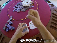 HD - POVD de-robe poker turns into a insane threeway