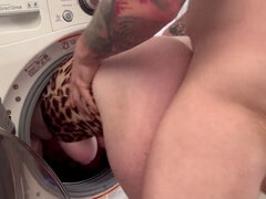 Steamy encounter with my stepmom stuck in the washing machine ends with a creampie! - Steve Rickz