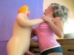 Sinful teens ream the biggest strap dildos and spray load a