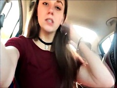 Gorgeous girlfriend plays and sucks while he is driving