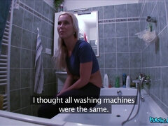 Stranger Comes To Fix Washing Machine, Cums On Blonde Instead 1 - Carolina Ilsa