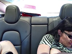 Lesbian threesome in the car, with Mary Rider, Sweet Mery and Lidia