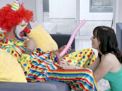 Alana Cruise is sucking cock and licking balls of the clown