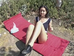 Morena, Hembra, Peludo, Hd, Al aire libre, Solo