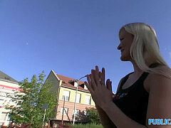 PublicAgent Amazing marvelous ash-blonde pulverized outside in the sunshine