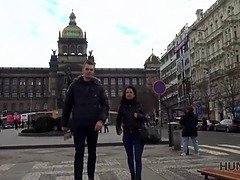 Czech couple goes wild on Vaclavs Square in Prague: Cuckold Hunter fucks greedy teen in POV reality