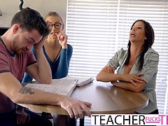 Big Tit Tutor Pisses Off Girlfriend To Get Student Cock For Herself!
