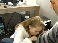 Laura, young office assistant, indulges in steamy office affair