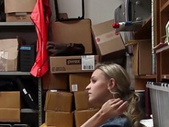 Shoplyfter - Underweight Blonde Cutie Emma Hix Gives Her Snatch To Security Officer To Get Out Of Trouble