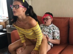 Very hot young girl fucked virgin boy after school
