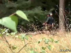 Busty step-mother loves in nature