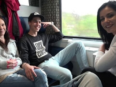 Teenagers fuck on train