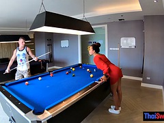 Pool play and rough sex with horny big ass Asian teen slut