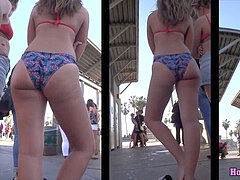 Big Hot Ass Thong Bikini latina nymphs Beach voyeur Spy webcam