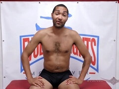 Intense interracial nude wrestling match featuring curvy Bella Rossi!