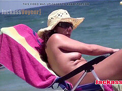 Jackass Nude Beach hidden cam female naturist Spied With HiddenCam