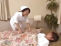 Kinu Misawa boobalicious nurse licks and rides cum cannon